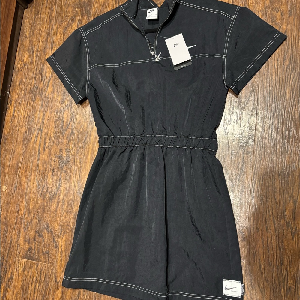 Nike Black One Piece with Elastic Waist and Short Sleeves